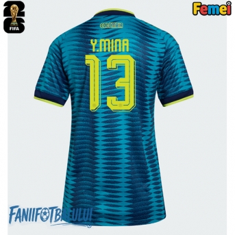 Columbia Yerry Mina #13 Echipament de Fotbal Replică Mondial 2026 Femei Deplasare